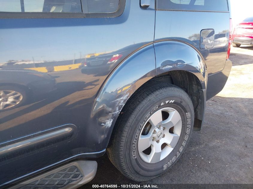 2007 Nissan Pathfinder Se VIN: 5N1AR18U27C628038 Lot: 40764595