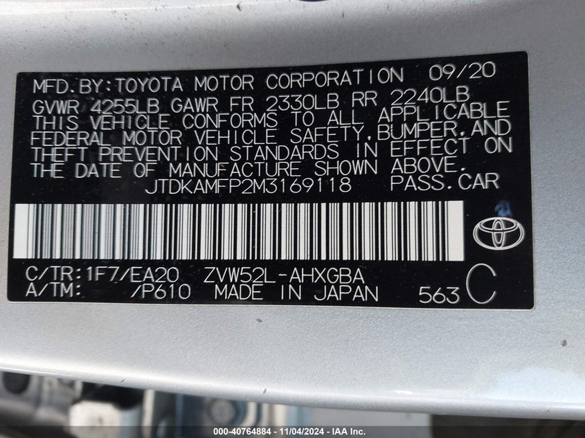 2021 TOYOTA PRIUS PRIME XLE - JTDKAMFP2M3169118
