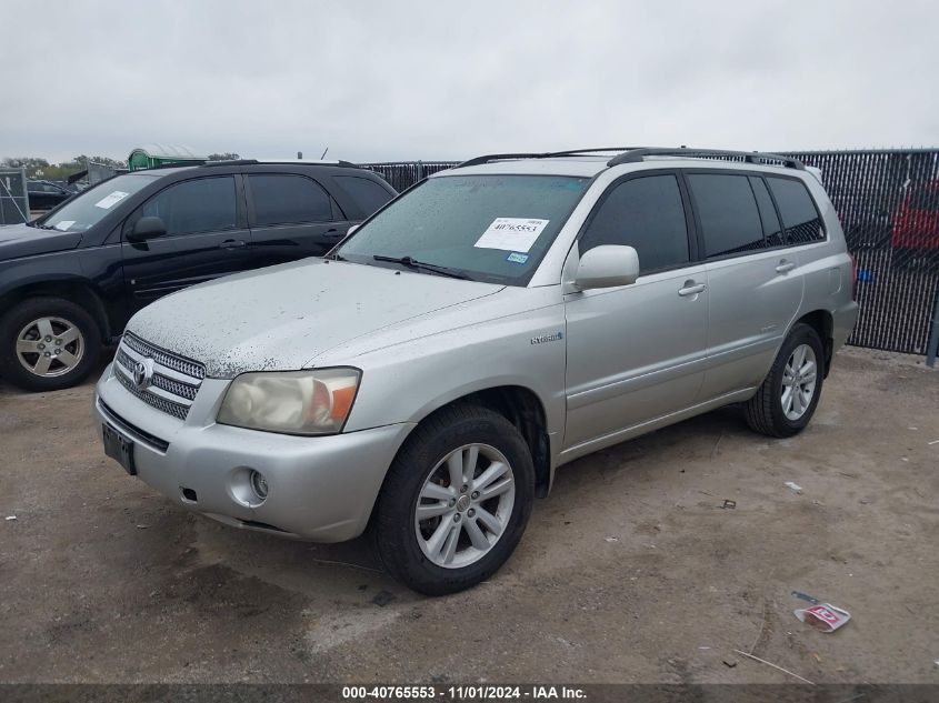 2007 Toyota Highlander Hybrid Limited V6 VIN: JTEDW21A470020485 Lot: 40765553