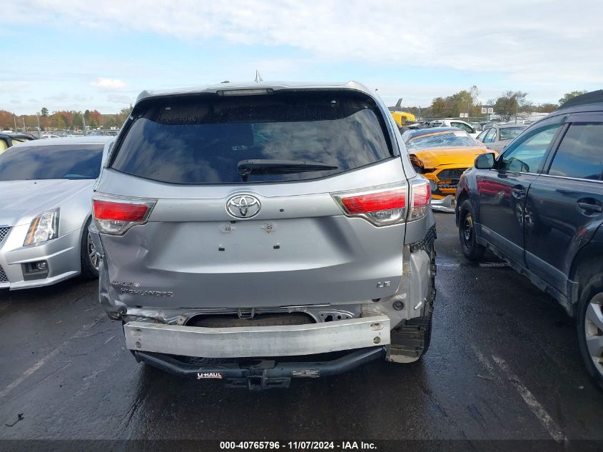 2016 Toyota Highlander Le Plus V6 VIN: 5TDZKRFH4GS184269 Lot: 40765796