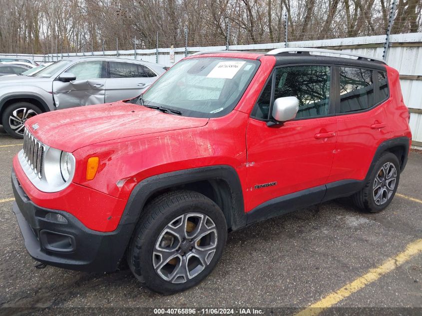 2015 Jeep Renegade Limited VIN: ZACCJBDT0FPB68557 Lot: 40765896