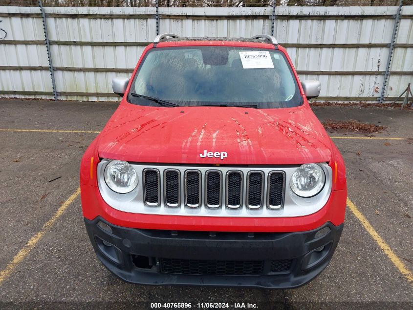 2015 Jeep Renegade Limited VIN: ZACCJBDT0FPB68557 Lot: 40765896