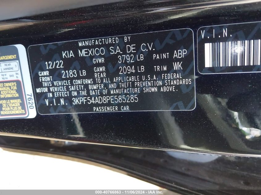 2023 KIA FORTE GT LINE - 3KPF54AD8PE585285