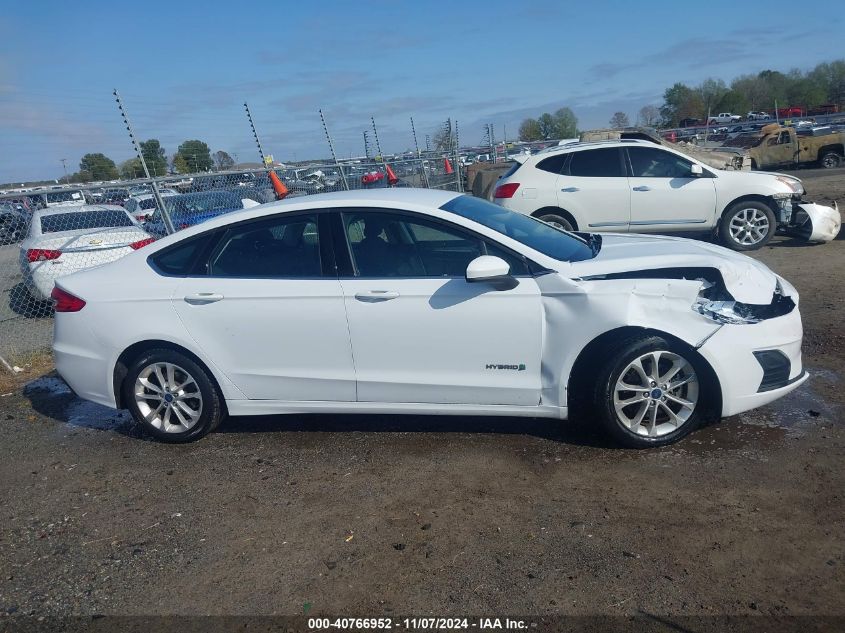 2019 Ford Fusion Hybrid Se VIN: 3FA6P0LU3KR169183 Lot: 40766952