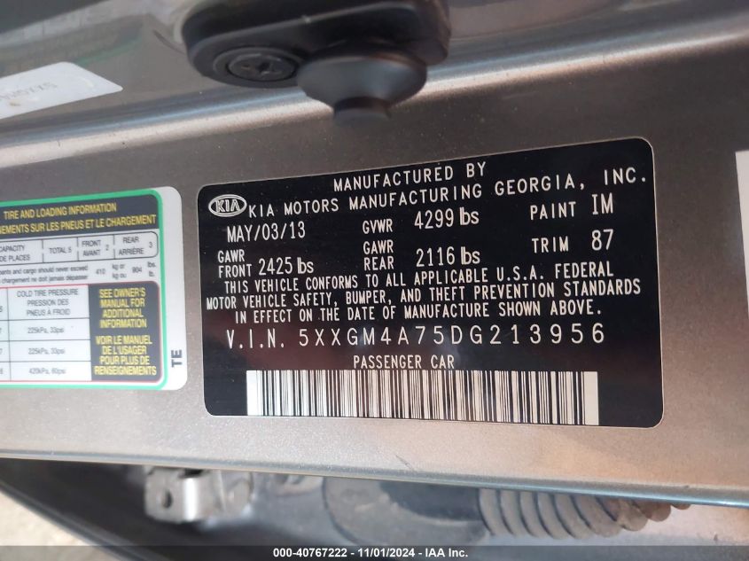 2013 KIA OPTIMA LX - 5XXGM4A75DG213956