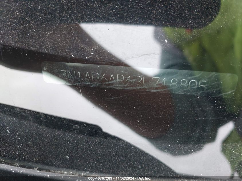 2011 NISSAN SENTRA VIN: 3N1AB6AP6BL718805
