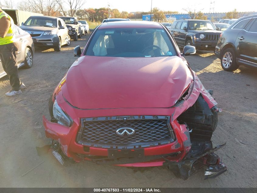 2019 Infiniti Q50 3.0T Red Sport 400 VIN: JN1FV7AR2KM800718 Lot: 40767503