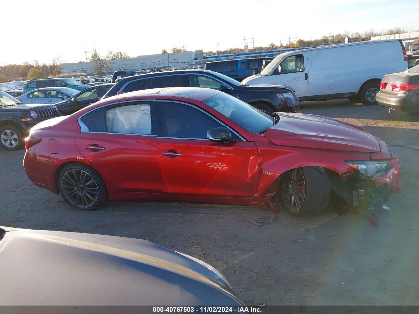 2019 Infiniti Q50 3.0T Red Sport 400 VIN: JN1FV7AR2KM800718 Lot: 40767503