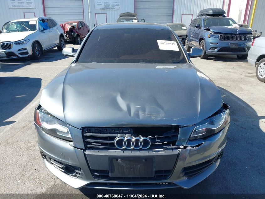 2012 Audi A4 2.0T Premium VIN: WAUKFAFL4CA098024 Lot: 40768047