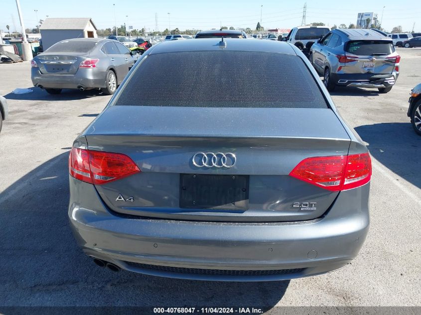 2012 Audi A4 2.0T Premium VIN: WAUKFAFL4CA098024 Lot: 40768047