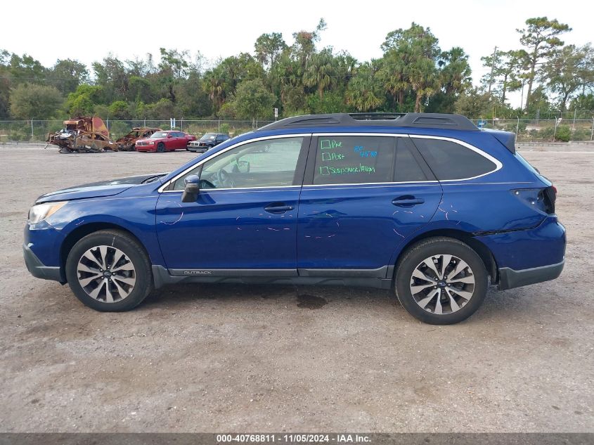 2016 Subaru Outback 2.5I Limited VIN: 4S4BSANC1G3279250 Lot: 40768811