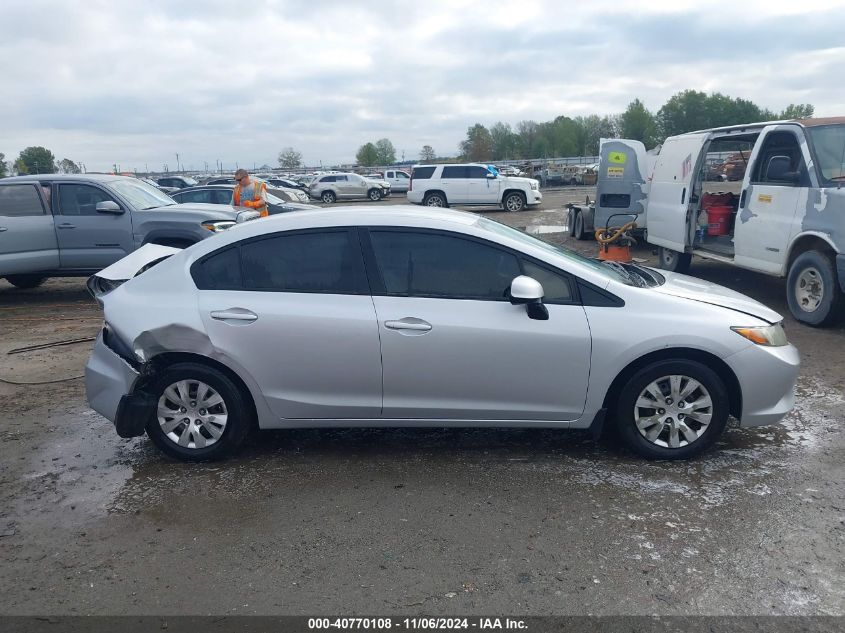 2012 Honda Civic Lx VIN: 19XFB2F53CE055105 Lot: 40770108