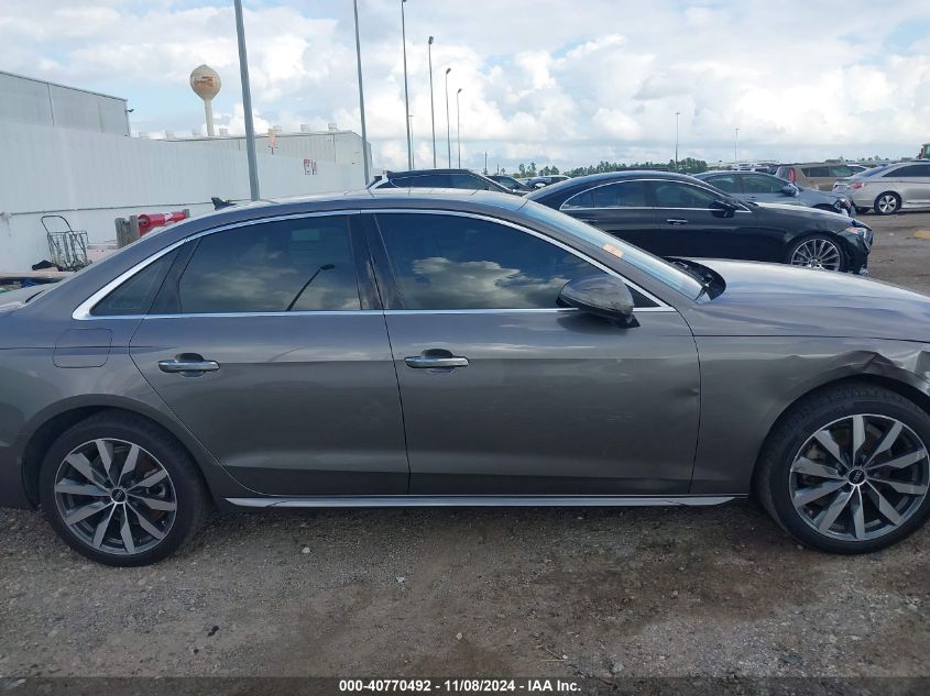 2021 Audi A4 Premium 40 Tfsi Quattro S Tronic VIN: WAUABAF44MA075263 Lot: 40910192