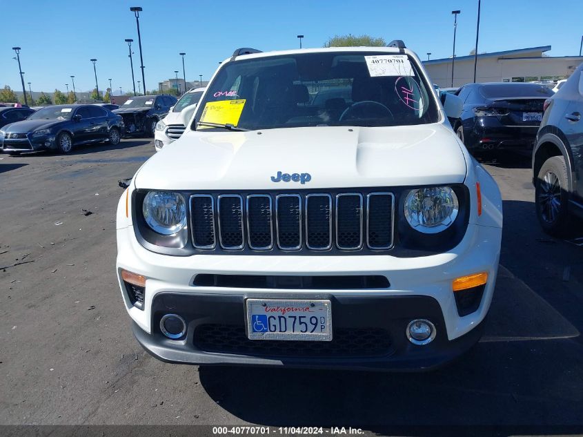 2020 Jeep Renegade Latitude Fwd VIN: ZACNJABB3LPL34445 Lot: 40770701