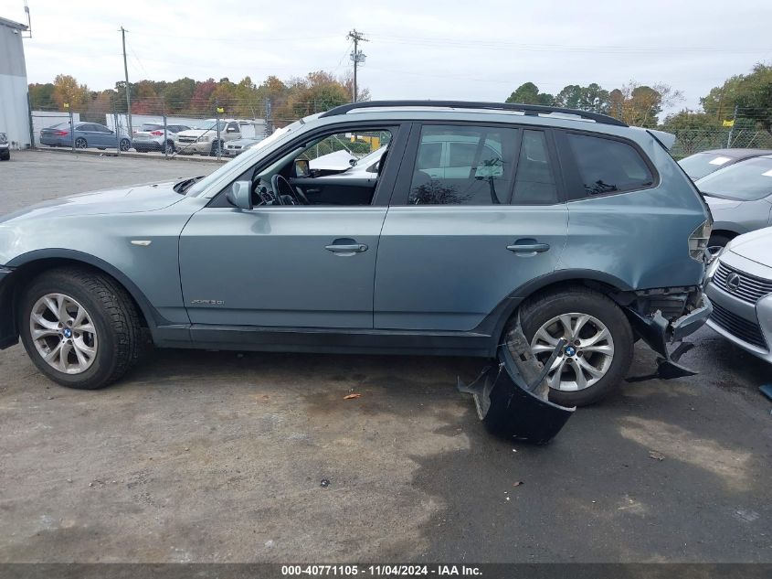 2009 BMW X3 xDrive30I VIN: WBXPC93439WJ25757 Lot: 40771105