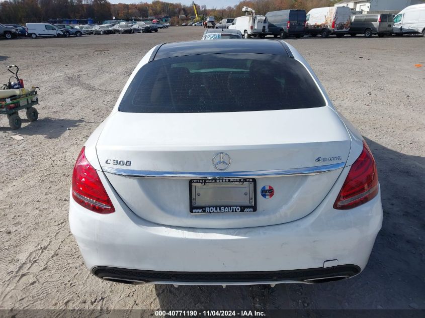 2016 Mercedes-Benz C 4Matic/Luxury 4Matic/Sport 4Matic VIN: 55SWF4KB4GU128380 Lot: 40771190