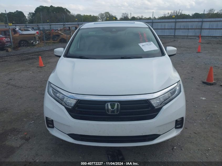 2022 Honda Odyssey Ex-L VIN: 5FNRL6H77NB032262 Lot: 40772227