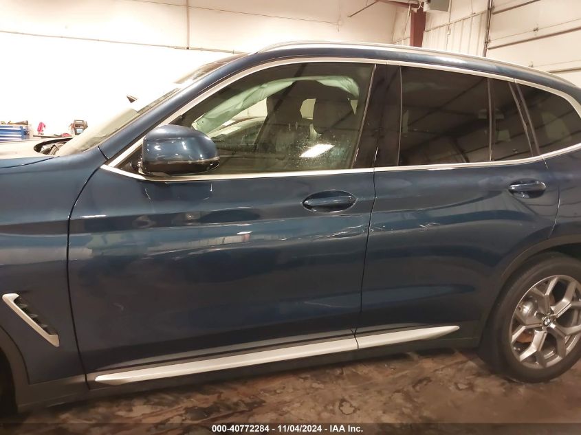 2021 BMW X3 xDrive30I VIN: 5UXTY5C03M9F00798 Lot: 40772284