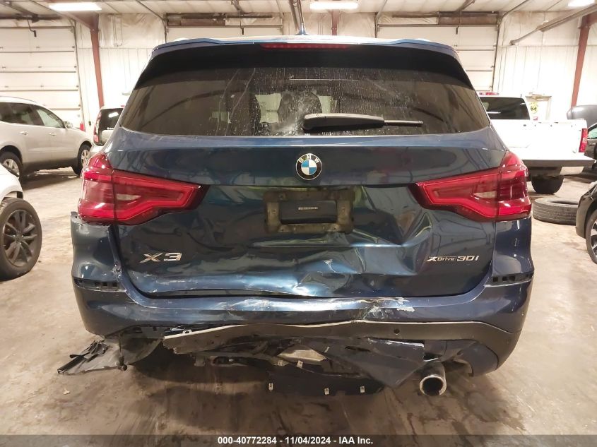 2021 BMW X3 xDrive30I VIN: 5UXTY5C03M9F00798 Lot: 40772284