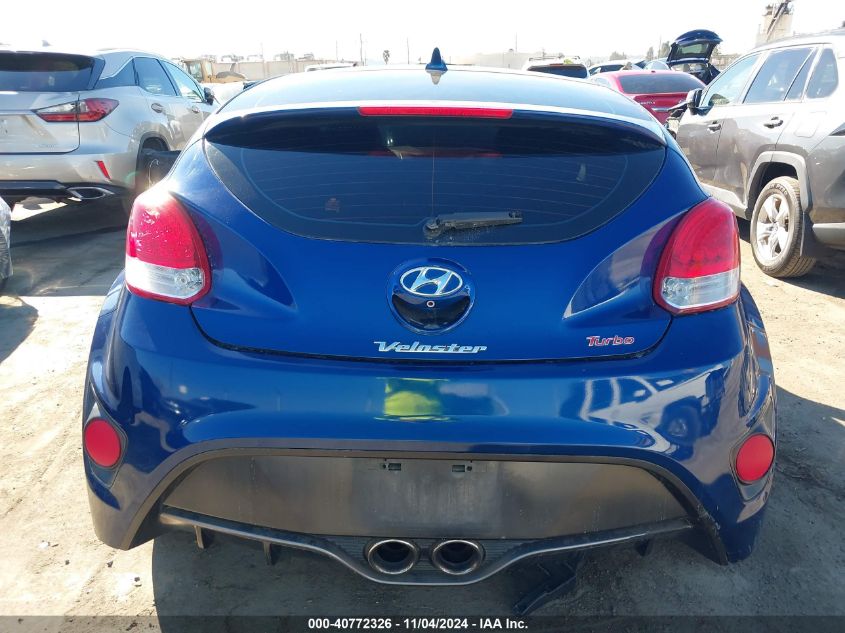 2016 Hyundai Veloster Turbo VIN: KMHTC6AE3GU291187 Lot: 40772326