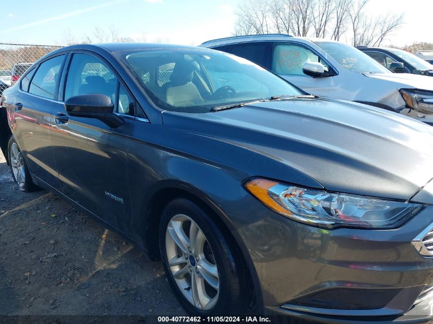 2018 FORD FUSION HYBRID SE - 3FA6P0LUXJR280294