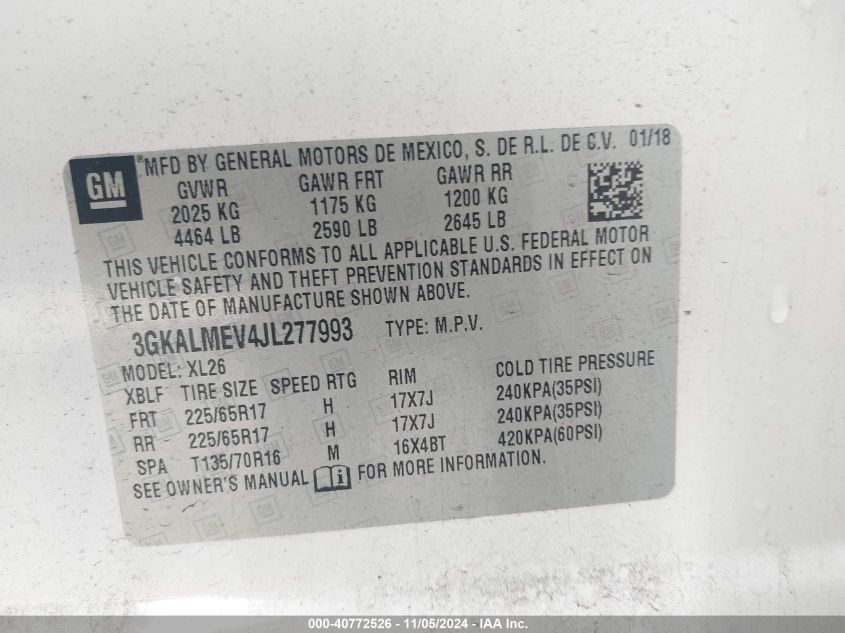 2018 GMC TERRAIN SLE - 3GKALMEV4JL277993