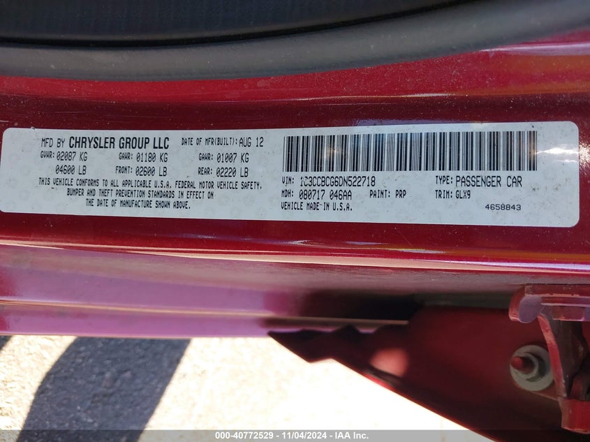 2013 CHRYSLER 200 LIMITED - 1C3CCBCG6DN522718