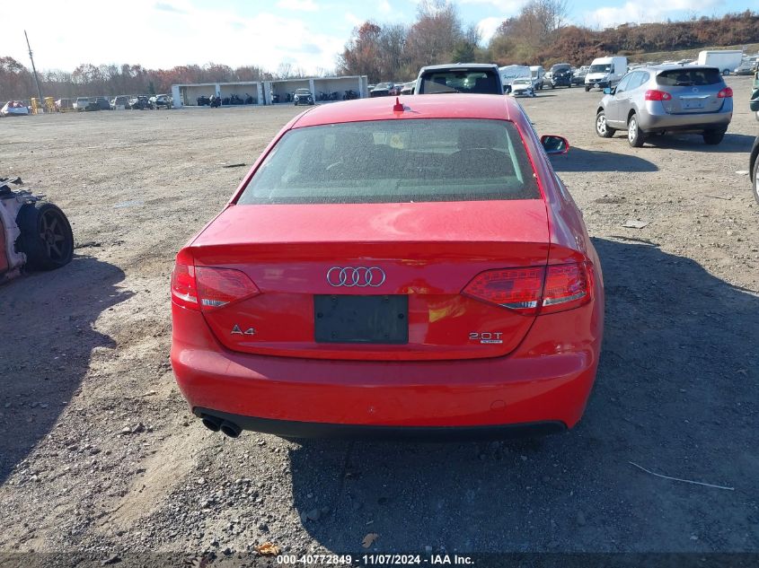 2010 Audi A4 2.0T Premium VIN: WAUHFAFL2AN028960 Lot: 40772849