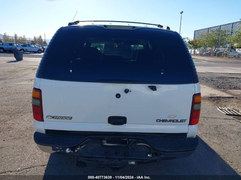 2001 Chevrolet Tahoe Ls VIN: 1GNEC13T51R133382 Lot: 40773639