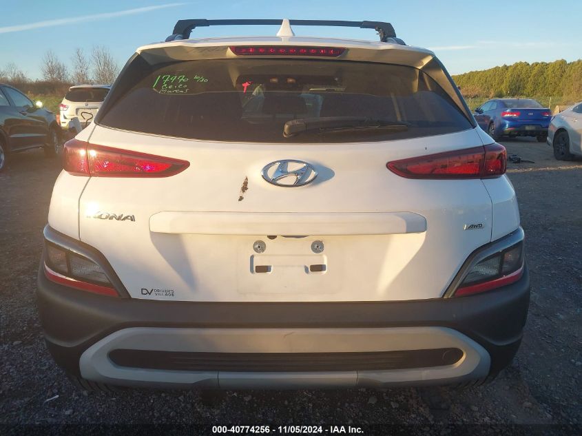 2022 Hyundai Kona Sel VIN: KM8K6CAB5NU761935 Lot: 40774256