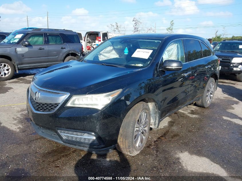 VIN 5FRYD3H45EB020493 2014 ACURA MDX no.2