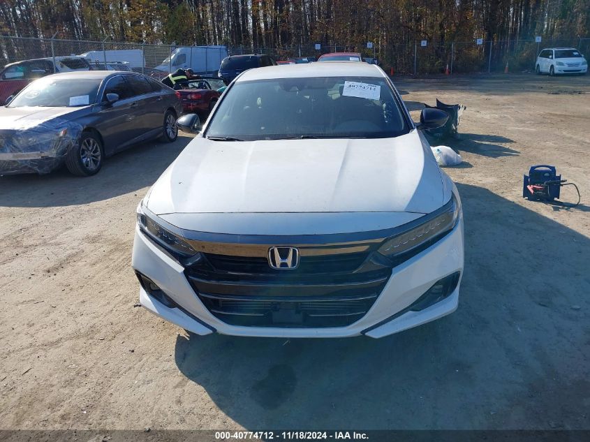 2022 Honda Accord Sport VIN: 1HGCV1F38NA001714 Lot: 40774712