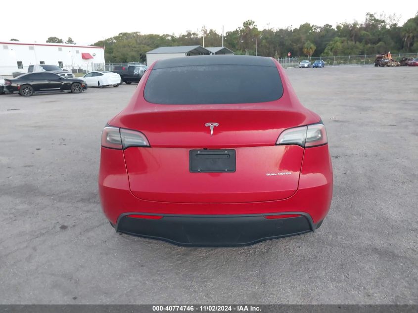 2022 Tesla Model Y Long Range Dual Motor All-Wheel Drive VIN: 7SAYGDEE7NF522050 Lot: 40774746