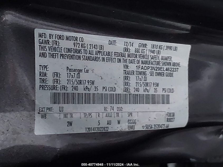 2014 FORD FOCUS TITANIUM - 1FADP3N29EL462237