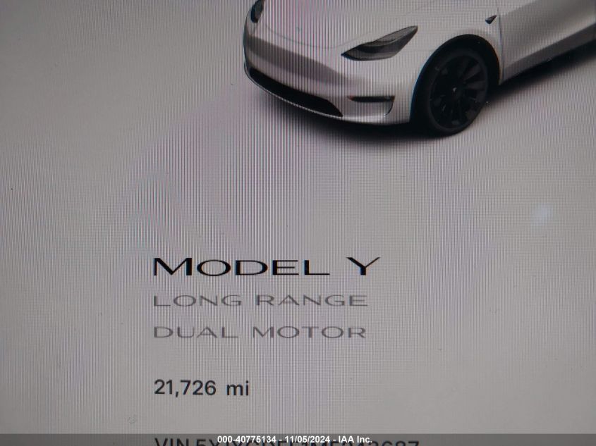 2021 TESLA MODEL Y LONG RANGE DUAL MOTOR ALL-WHEEL DRIVE - 5YJYGDEE1MF243687