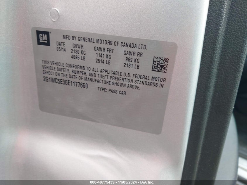 2014 CHEVROLET IMPALA LIMITED LTZ - 2G1WC5E36E1177660