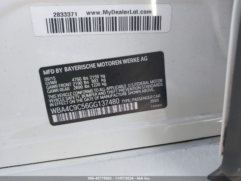 2016 BMW 428I GRAN COUPE XDRIVE - WBA4C9C56GG137480