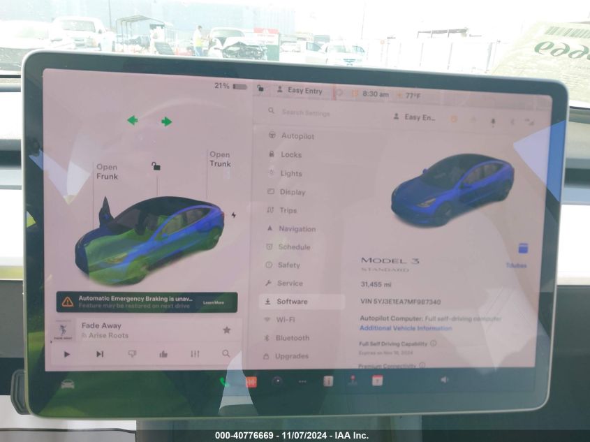 2021 Tesla Model 3 Standard Range Plus Rear-Wheel Drive VIN: 5YJ3E1EA7MF987340 Lot: 40776669