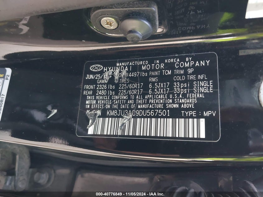 2013 HYUNDAI TUCSON GLS - KM8JU3AC9DU567501