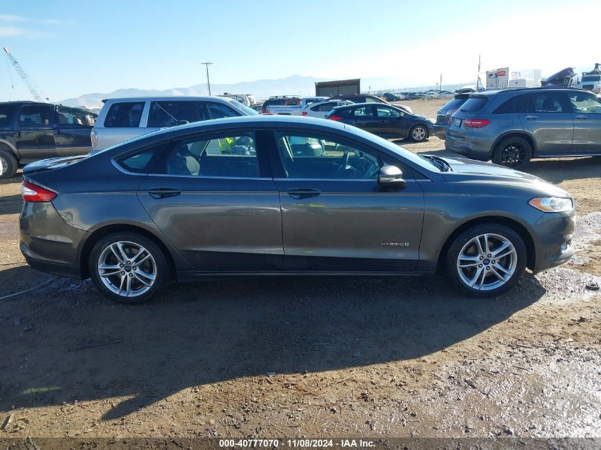 2016 Ford Fusion Hybrid Se VIN: 3FA6P0LU7GR204072 Lot: 40777070