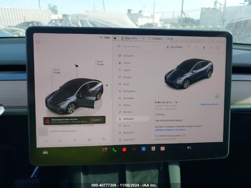 2024 Tesla Model Y Long Range Dual Motor All-Wheel Drive VIN: 7SAYGDEE8RF064850 Lot: 40777308