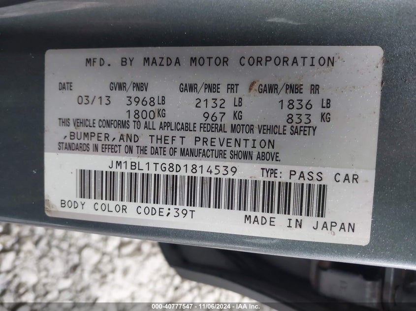 2013 MAZDA MAZDA3 I SV - JM1BL1TG8D1814539