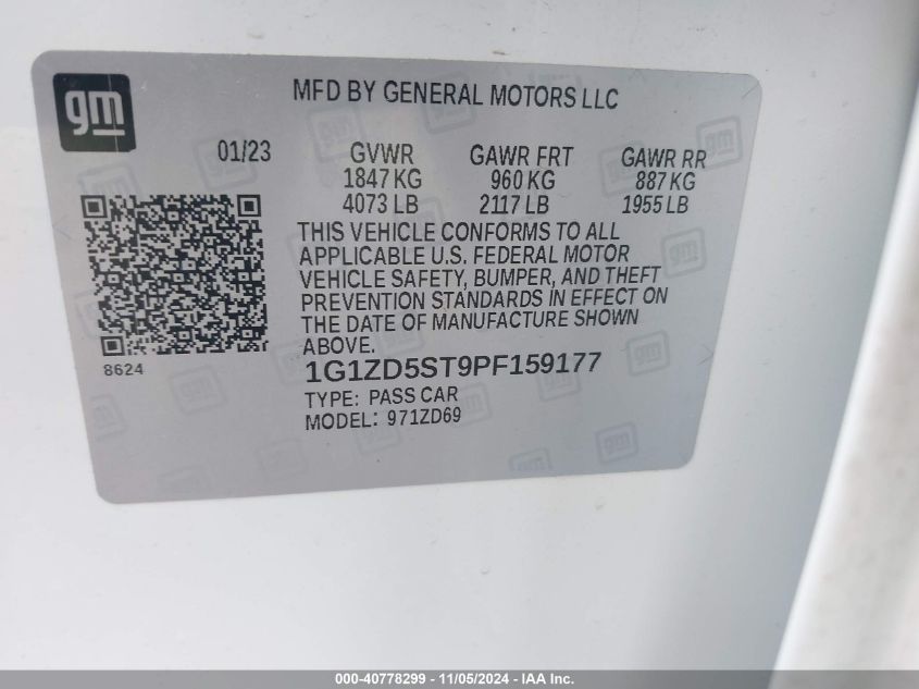 2023 CHEVROLET MALIBU FWD 1LT - 1G1ZD5ST9PF159177