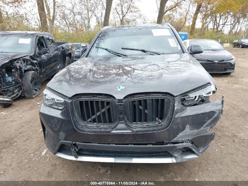 2022 BMW X3 xDrive30I VIN: 5UX53DP09N9K53992 Lot: 40778864