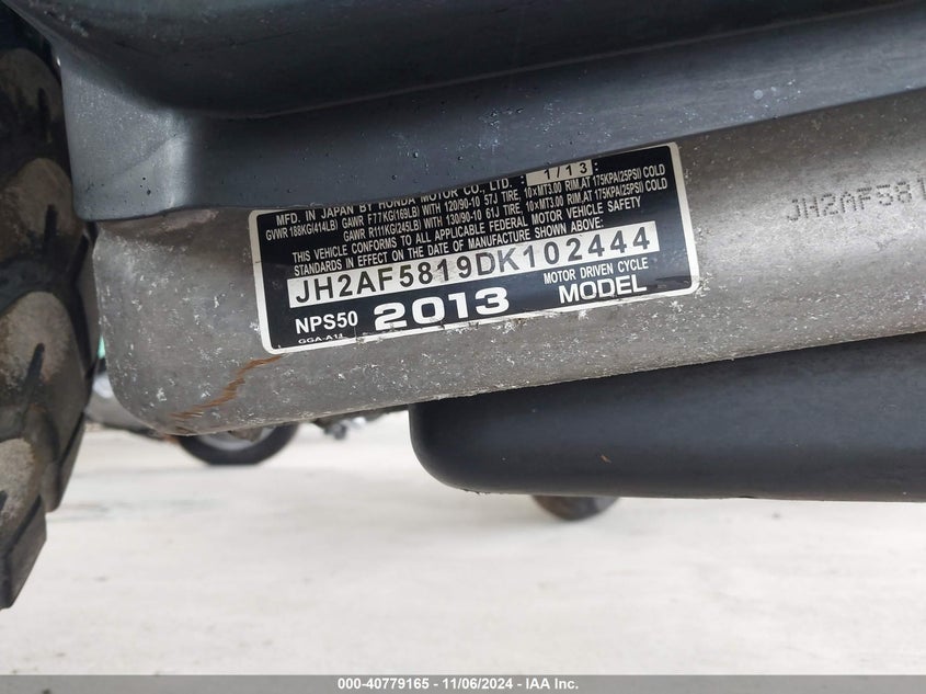 2013 HONDA NPS50 - JH2AF5819DK102444