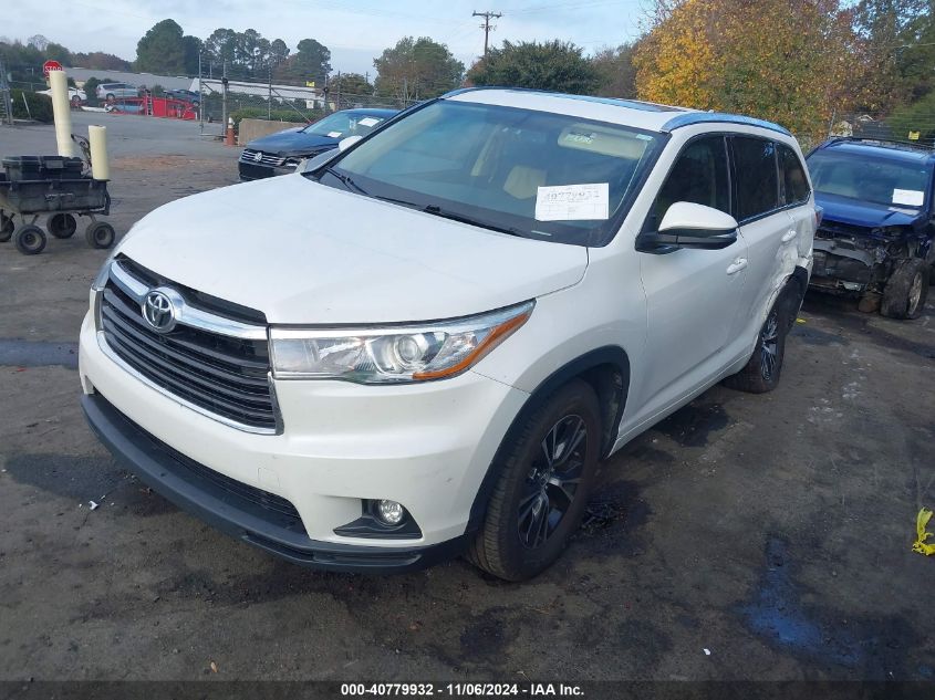 VIN 5TDKKRFH0GS131859 2016 Toyota Highlander, Xle V6 no.2