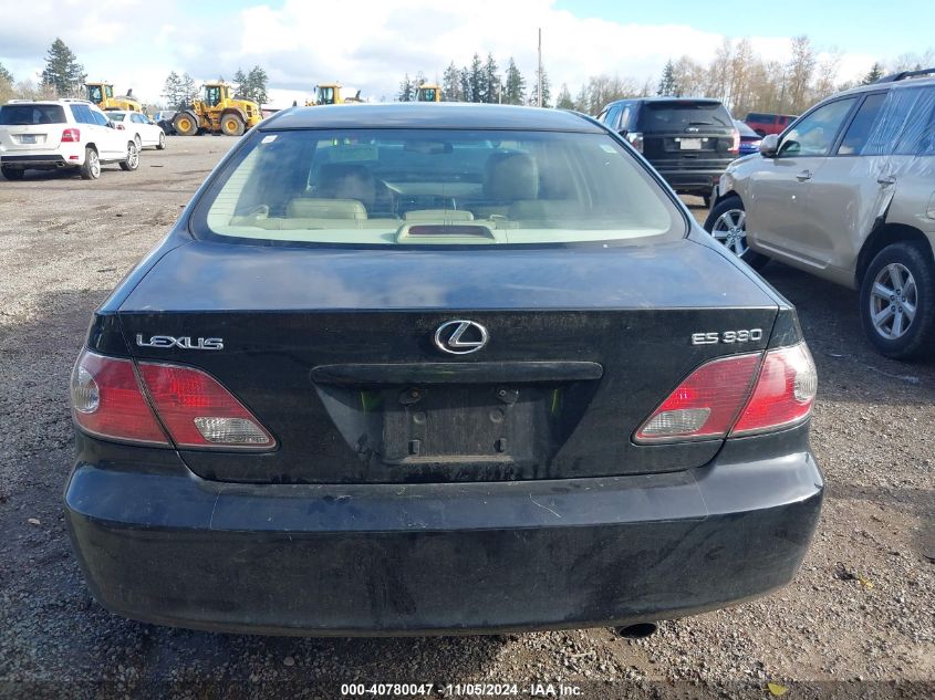 2004 Lexus Es 330 Base (A5) VIN: JTHBA30GX45016203 Lot: 40780047