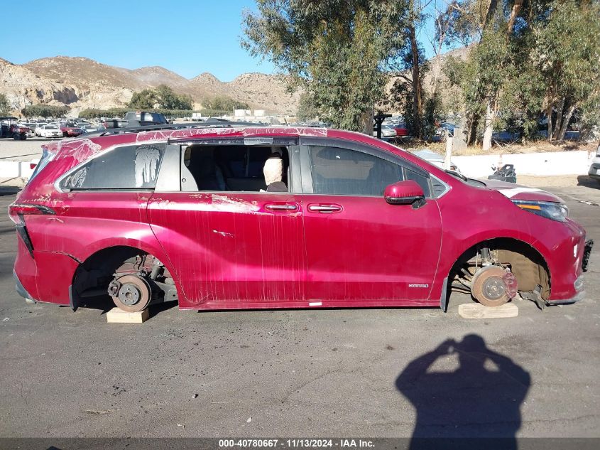 2021 Toyota Sienna Xle VIN: 5TDYRKEC3MS067783 Lot: 40780667