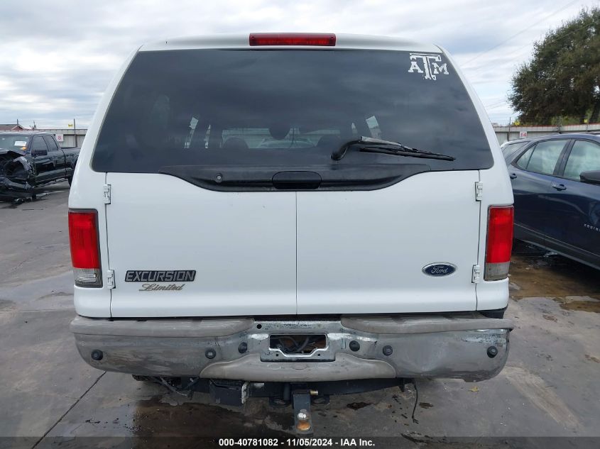 2000 Ford Excursion Limited VIN: 1FMSU43FXYEE15678 Lot: 40781082