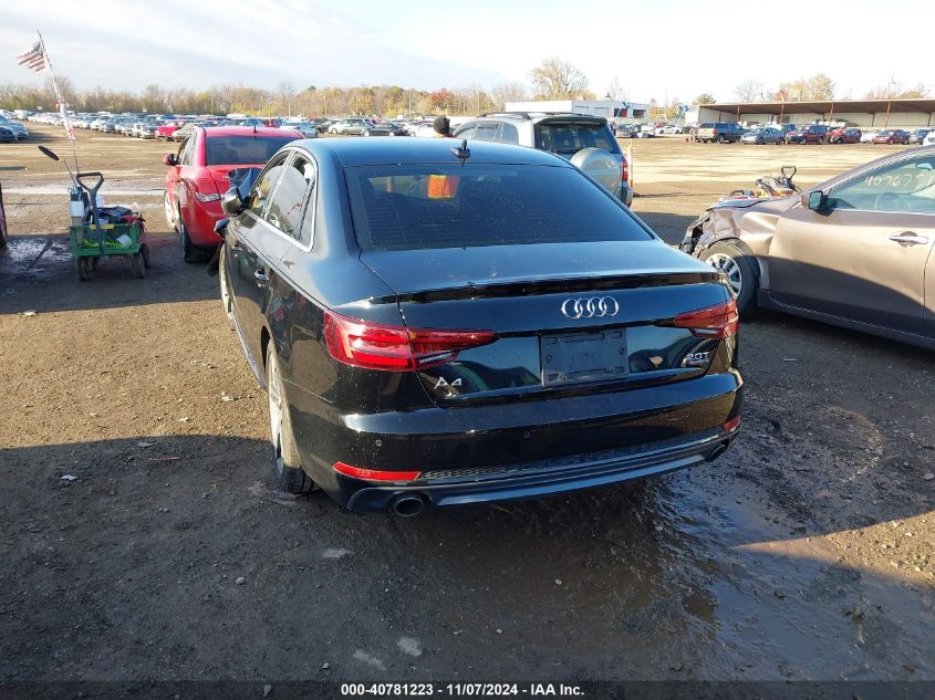 2018 Audi A4 2.0T Premium/2.0T Tech Premium VIN: WAUPNAF40JA207173 Lot: 40781223